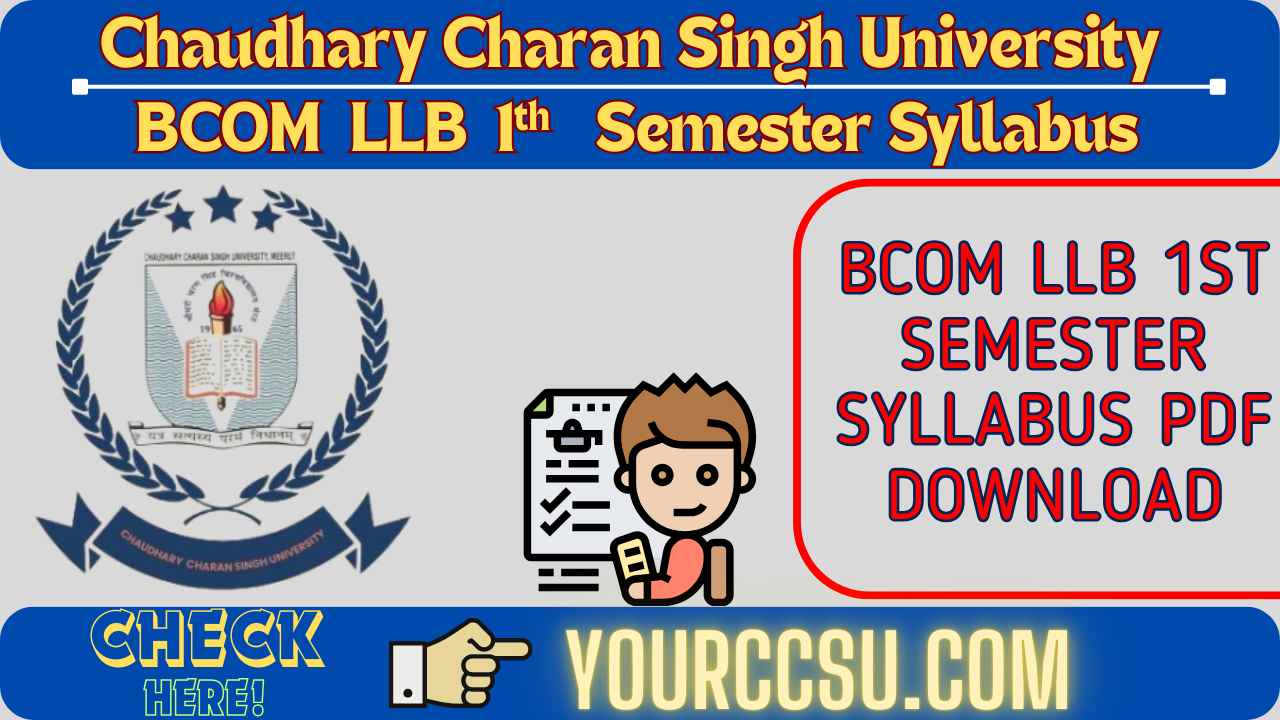 CCSU Bcom LLB 1st Semester Syllabus PDF Download